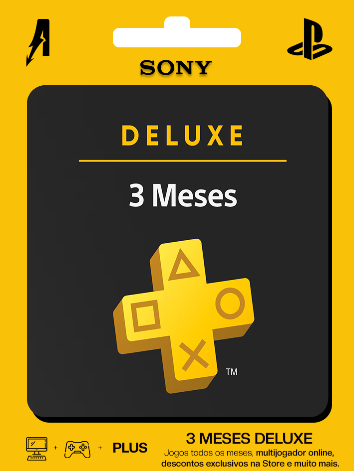 Cartão digital PlayStation Plus Deluxe de 3 meses